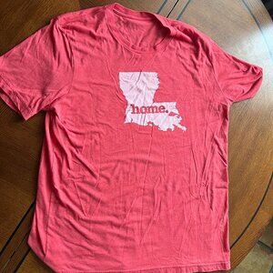 T-Shirt, "Home" over an image of the state of Louisiana, Large